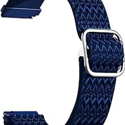 Watch Band Compatible with Garmin Vivoactive 5/Vivomove Trend/Venu Sq 2/Venu Sq 2 Music/Venu 2 Plus Bands,Nylon Elastic Loop stretchy Adjustable Strap Replacement Wristbands-23