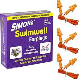 Simon's Swimwell 3 Pairs Reusable Silicone Earplug (Carry Case)-17