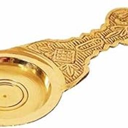 Spillbox Kapoor|Karpoor Diya Deepam Deepa Burner Karpuram Arati|Aarti|Arthi|Arathi Stand for Dhoop Puja|Pooja Room Camphor Dani Holder for Your Mandir Home&Office Decoration–Spoon -5.5" inch Small-image-69