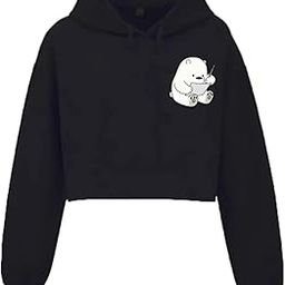 NinfinWomen and Girls Crop Hoodie,Pocket Panda,Lavander for Winters-image-74