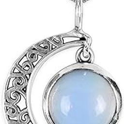 925 Silver Oxidised Silver Moonstone Crescent Pendant with Box Chain | Gifts for Girlfriend, Gifts for Women and Girls |With Certificate of Authenticity and 925 Stamp | 6 Month Warranty-image-73