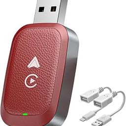 2025 Super Mini 2 in 1 Wireless Car Play, Android auto Adapter USB WiFi Dongle for iPhone and Android Plug and Play OEM Wired CarPlay Cars Convert Wired to Wireless [Brown]-image-31