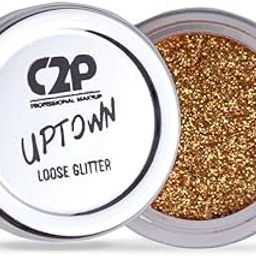 C2P Pro Uptown Glitter Eyeshadow | Loose Glitter for Eyes Face & Body | Highly Pigmented & Long-Lasting | Smudge-Proof Shimmer Makeup | Easy to Apply & Blend | Festival & Party Look | 3g-24