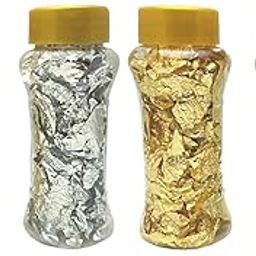 HUSAINI MART Golden Silver Flakes Art Making Decoration Nail Deco Resin Making-24