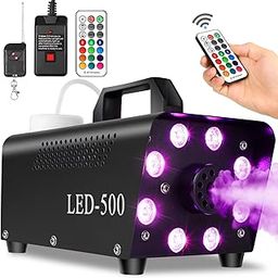 Upgraded Fog Machine Smoke Machine with 13 Colorful 8 Led Lights, 500W and 2000CFM Fog with Wired Wireless Remote Controls, Perfect for Indoor Outdoor Wedding, Halloween, Party and Stage Effect-12