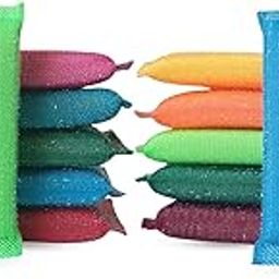 Ecommer Sponge Scrubber for Kitchen, Sponge Scrub Pad for Utensils, Foam Pad Non-Scratch Scrubber for Dishes Multicolor - Pack of 12-image-45