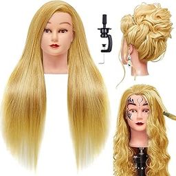 Rapidsflow Hair Dummy For Hair Styling Practice/Dummy For Face Make-Up And Hair Styling Practice With Clamp Stand Blonde Length 32 Inch Approx-image-91