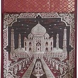 DollsofIndia Maroon Brocade Silk Magazine and Paper Holder with One Pocket - 16 x 10 inches (PZ38)-image-14