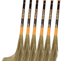 Zureni BR-09 Prism Broom Phool Jhadu combined with Mizoram Grass & Shillong 20.6 cm Long Stick Metal Handle For Easy Floor Cleaning (6 Pcs, Random Colours)-30