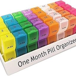 CAidRE Monthly Pill Organizer 2 Times a Day AM/PM, 31 Day Pill Box for Vitamins & Supplements, Pack Includes 1 Pill Cutter-19