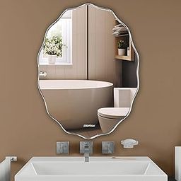 Plantex Frameless Oval Mirror for Wall/Mirror with Beveled Smooth Edges/Mirror for Bathroom/Dressing Room/Living Room/Bedroom/Entryway - (18 X 24 Inch)-image-1