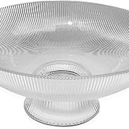 Pure Source India Beutiful Glass Fruit Bowl for Dining Table Decorative Vegitable Basket for Home and Kitchen for Tabletop, 10" Dia, 4" Height (Crystal Clear)-image-64