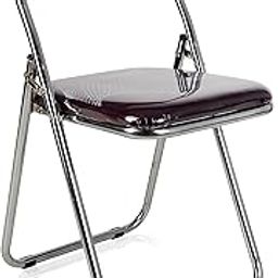 Essential World Metal Folding Chair with Back Cushion Multipurpose Comfortable Cushion Chairs for Office Use, Study Table, Living Room, Garden, Balcony & Outdoors, Black-image-30