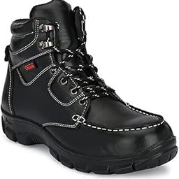 Ozarro Black Leather Steel Toe Safety Shoe (S4427)-image-87