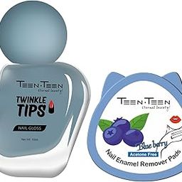 TEEN TEEN Twinkle Tips Nail Polish 10 ml - Shade 06 With Nail Polish Remover Pads-image-124