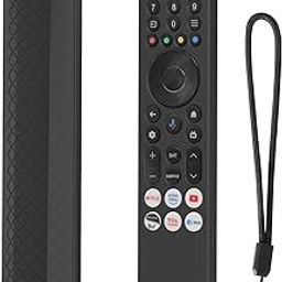 RAYA Silicone Remote Cover Compatible with TCL TV Remote 2025 Model TCL V6C /TCL T6C /TCL P7K /TCL Q6CS /TCL T89C Series QLED TV Remote Case with Lanyard [Remote NOT Included] (Black)-4