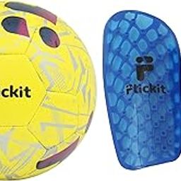 FLICKIT Smart Football Size 5 + Pro Hex Shin Guard Combo | AI-Enabled Ball with App Tracking & Lightweight Honeycomb Protection | Skill & Safety Pack for All Ages (2, Blue, M)-image-72