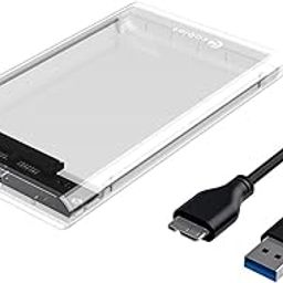Electro Wolf Cablet 2.5 Inch SATA USB 3.0 HDD/SSD Portable External Enclosure Transparent for 7mm and 9.5mm, Tool-Free Design, Supports UASP Max 6TB (HD2511U3)-2