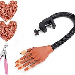 TIJERAS Nail Trainning Practice Hand - Nail Display Manicure Supply - Flexible Movable False Fake Hands for Nail Manicure-Best Manicure DIY Print Practice Tool-32