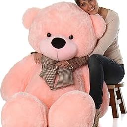 BEST4U TOYS Soft Toy – Cute Pink Teddy Bear for Kids & Babies | Plush Stuffed Animal Gift for Girls, Boys | Huggable, Washable & Safe 3 Feet Pink Teddy Bear Cuddly Toy (2025)-picture-20