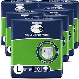 KareMed Adult Diaper Pants for Incontinence, Large, Waist Size 90-120 cm (35"-47")-Pack of 6 (60 Count)-image-35