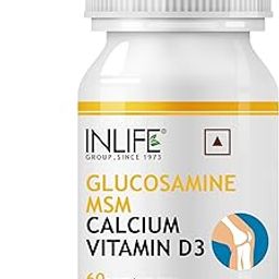 INLIFE Glucosamine Tablets for Joint | With MSM Calcium & Vitamin D3 | Cartilage, Bone Health Supplement - 60 Tablets (Pack of 1, 60)-9