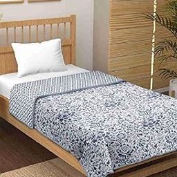 Jinaya's Reversible 3 Layer Pure Cotton Mulmul Feel Floral Single Bed Dohar/A/c Blanket/Quilt (60x90 Inches)-picture-28