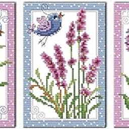 CROSSDECOR Stamped Cross Stitch Kits Full Range of Easy Patterns Embroidery Starter Kits for Adults，Printed Cross-Stitch Kits for Home Decor DIY 11CT 3 Strands-Birds and flowers，24x10.2 inch-image-50