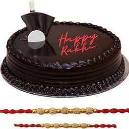 Froscentra Rakhi Gift | 1kg Chocolate Truffle Cake | 2 Beads Rakhi | SameDay/NextDay Delivery-image-14
