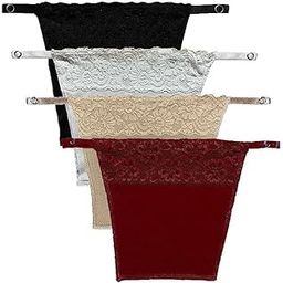 Women's Cotton Clip on Mock Lace Cami Secret Camisole Deep Neck Cover Up Inner Slip Free Size Pack of 4pc-picture-13