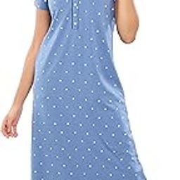 Women's Cotton Heart Printed Long Nighty 5627-image-8