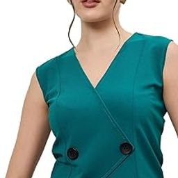 Green Double Button Waistcoat-5