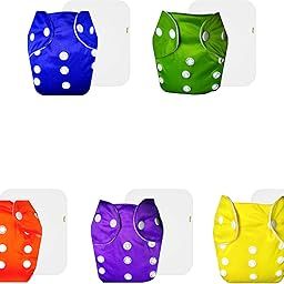 Dumbledo Lite Cloth Diaper with Cotton Insert (Pack of 5) | Snug Fit | Leakproof | Easy to Clean | All-Day Wear | 3 Months – 2 Years | Unisex Baby-image-92