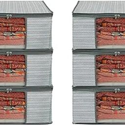 Shaping Fabric Garment Cover Non-Woven 90 GSM with Transparent Window & Double Metal Zipper – Pack of 6 | Dustproof Clothes Storage Bag for Sarees, Suits, Jackets, Shirts SCXLRL1582493517524148524465-image-95