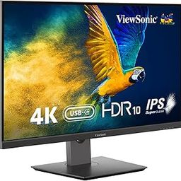 ViewSonic(from USA) - VX2762U 4K 68.58 Cm (27") IPS 4K UHD Monitor |One Cable Solution USB Type-C 65W Charge Back | HDR10 | Height Adjustment | BezelLess| 104% sRGB | 2 x HDMI, Display Port, USB-C-8
