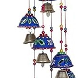 PANCHOLI UNIQUE Beautifull Rajasthani Wind Chimes for Home Decor for Housewarming,Diwali,Weding Function,Festival (Blue)-image-47