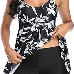Bathing Suits, Breathable Tankini Printed Soft for Beach Pool Party (XXL)-image-94