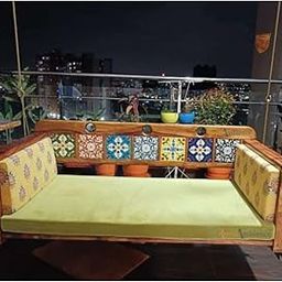 Royal Ambience - Wooden Convertible Flexible Reversible Swing /Jhula | For Home , Garden , Indoor And Outdoor- Tiya, 61 Centimeters, 132.1 Centimeters, Multicolor-image-44