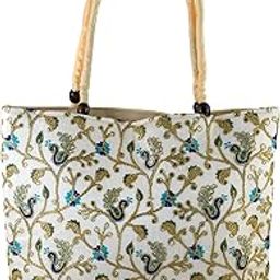 Missmister Beige coloured Handmade embroidery work Big Handbag for Women (MM5154HBSC)-picture-10