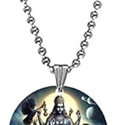 Lord Shani Dev with Crow Bead Chain Pendnet for Men and Women-image-3