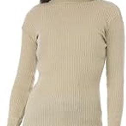 Women Super Warm Wool Solid Full Sleeves Pullover Skivvy for Winter (Pack of 1) Beige-image-62