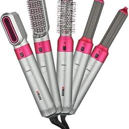 WMARK NG-1000 Hot Air Styler 5 in 1 for Drying/Curling/Straightening, 5 interchangeable attachments with 3 level of speed and Temperature settings, 1000W Motor Overheat protection Men & women, GREY-image-45