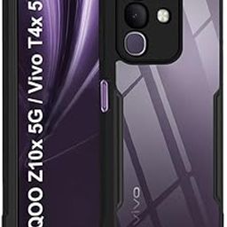 TheGiftKart ShockProof Crystal Clear Back Cover Case for iQOO Z10x 5G / Vivo T4x 5G | 360 Degree Protection | Protective Design | Transparent Cover for iQOO Z10x / Vivo T4x 5G (PC & TPU, Black Bumper)-18