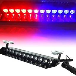 Speedwav 12 LED Red Blue Flasher Strobe Light, 14 Flashing Modes, for Car Police Emergency-27