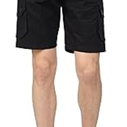 Men's Black Bermuda Cargo Shorts with Multiple Pockets, Elastic Waistband, Zip Fly, Zip Side Pocket, Men Shorts, Men Shorts Cotton-image-8