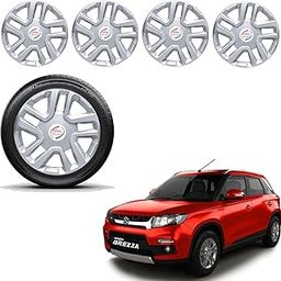 Auto Pearl Car Full Caps 16inches Wheel Cover for BREZZA (Set of 4, Silver)-image-7