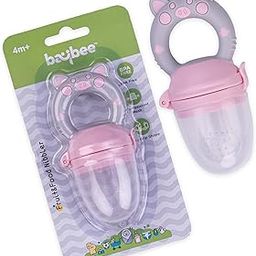 Baybee Silicone Fruit Nibbler & Baby Food Feeder | Baby Teether & Pacifier for 3+ Months Toddlers | Babies Fruit & Food Veggie Teether for Infants | Hygenic & BPA Free Extra Soft Organic- Pacifier (Persian Blue) (Persian Pink, Oval)-picture-18