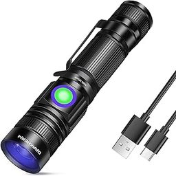 DARKBEAM UV Blacklight 365 Flashlight Rechargeable USB Woods lamp, Handheld LED Ultraviolet Black Light 370nm Portable Pocket with Clip, Detector for Pet Urine, Stains, Gem, Rocks, Money, Resin Curing-image-44