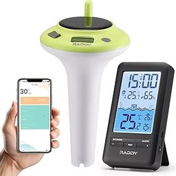 Raddy PT-5 Wi-Fi Pool Thermometer, Wireless Smart Floating Sensor with Indoor Console, APP Remote Monitoring, IPX8 Waterproof, Solar & USB-C Rechargeable, for Hot Tub Spa Swimming Pool Tank Aquarium-image-92