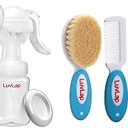 LuvLap Manual Breast Pump, 3 Level Suction Adjustment & LuvLap Baby Nail & Hair Grooming Set, Contains 4pcs Nail Grooming Items & Hair Grooming Natural Soft Brush & Comb Set-image-27